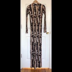 SUNO Abstract Print Maxi Dress